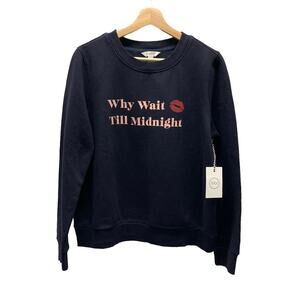 1901 Nordstrom Sweatshirt Why Wait Till Midnight Crew Navy